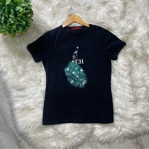 Carolina Herrera Peacock Bird Print T-Shirt‎